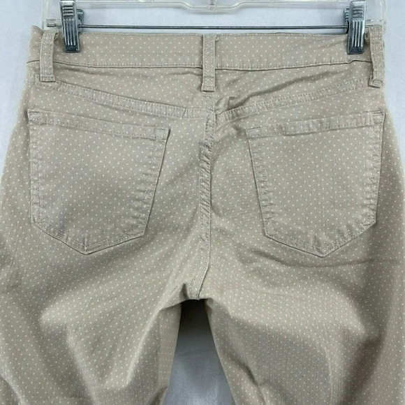 Old Navy Rockstar Jeans Women's Sz 8 Khaki Beige White Polka Dot Skinny Stretch - Picture 8 of 10
